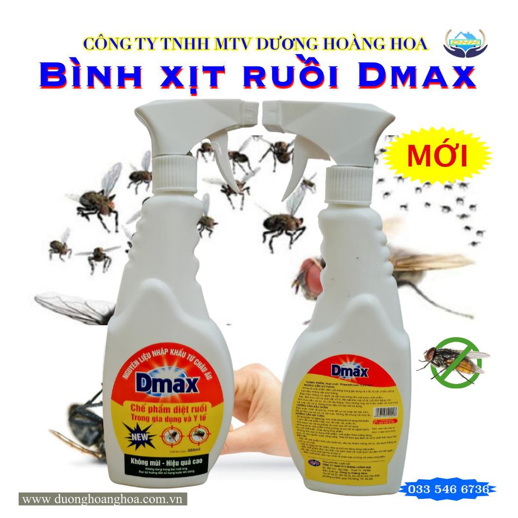 Bình Xịt Ruồi Công Nghệ Đức Không Mùi An Toàn cho sức khoẻ Tiêu diệt nhanh ruồi nhặng D-max 350ml