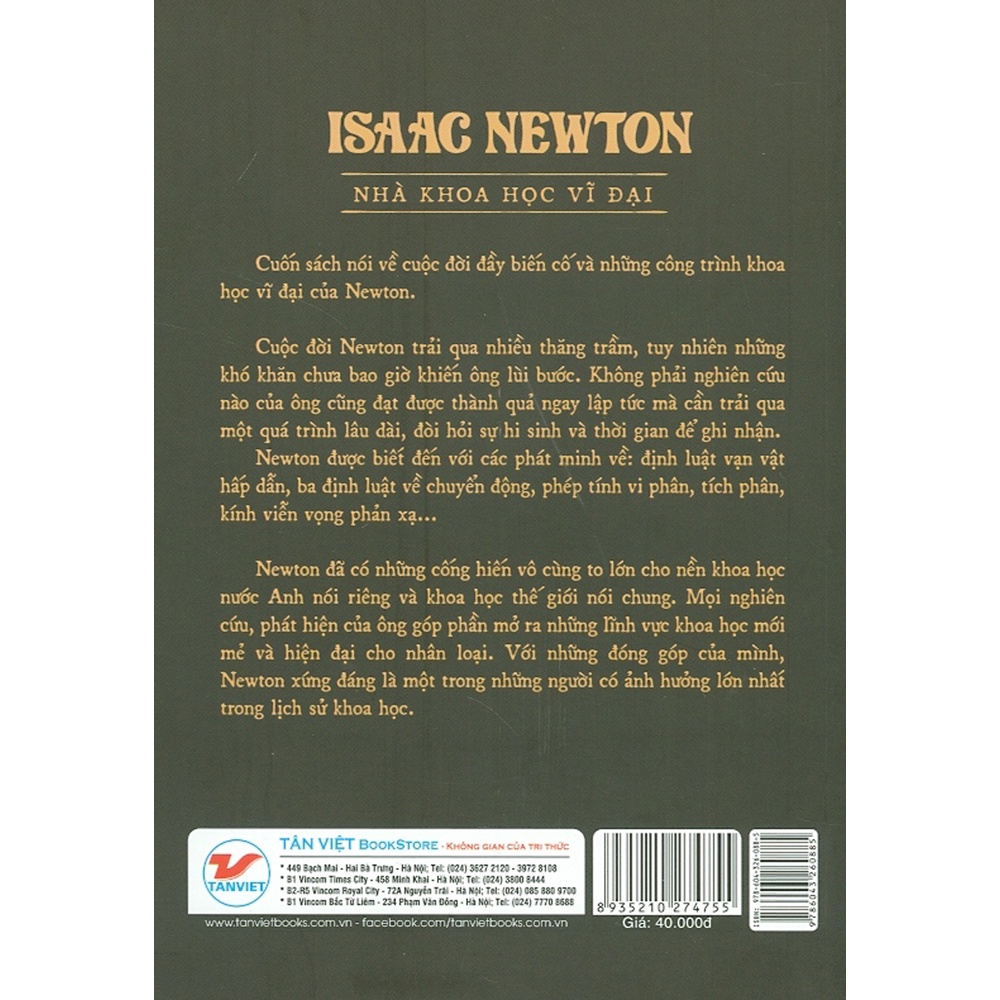 Sách - Kể Chuyện Cuộc Đời Các Thiên Tài - Isaac Newton: Nhà Khoa Học Vĩ Đại