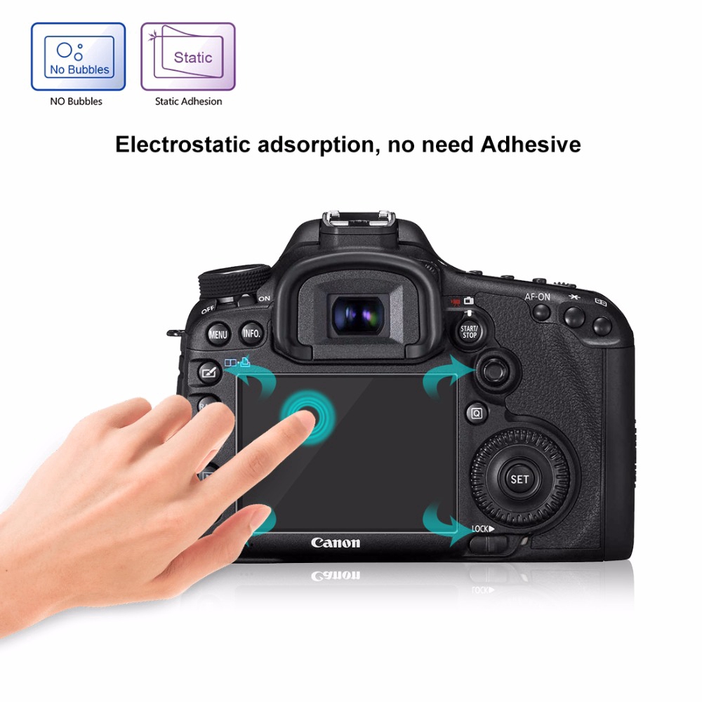 Bán buôn 60PCS PULUZ 2.5D cong Cạnh 9H Surface Screen Độ cứng Tempered Glass Protector Kits cho Canon 5D Mark IV / III