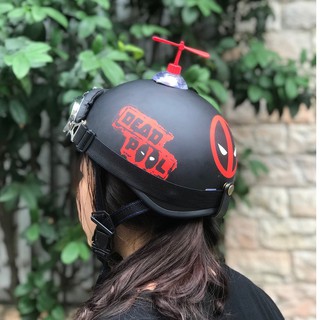 Nón bảo hiểm 1/2 DEAD POOL+KÍNH PHI CÔNG+CHONG CHÓNG
