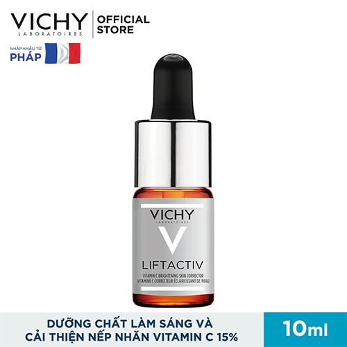 Dưỡng chất (serum) 15% Vitamin C nguyên chất giúp làm sáng và cải thiện làn da lão hóa Vichy Lifactiv Vitamin C 10ml