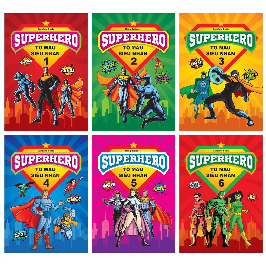 Sách - Superhero - Tô Màu Siêu Nhân Trọn Bộ 6 Cuốn