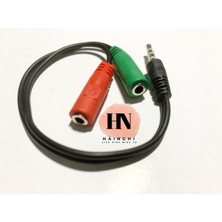 Dây chuyển từ đầu 3.5mm đực - cái ra 2 đầu 1 tai nghe & 1 micro đực cái