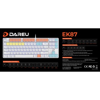 Bàn phím cơ Dareu EK87 Trắng White ( Blue / Brown / Red Switch )