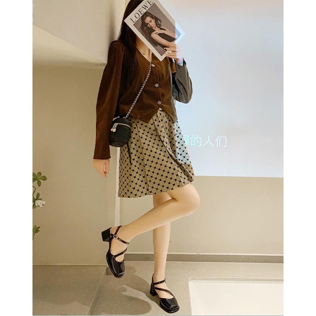 Giày Cao Gót 5 Phân Quai Chéo Bít Mũi