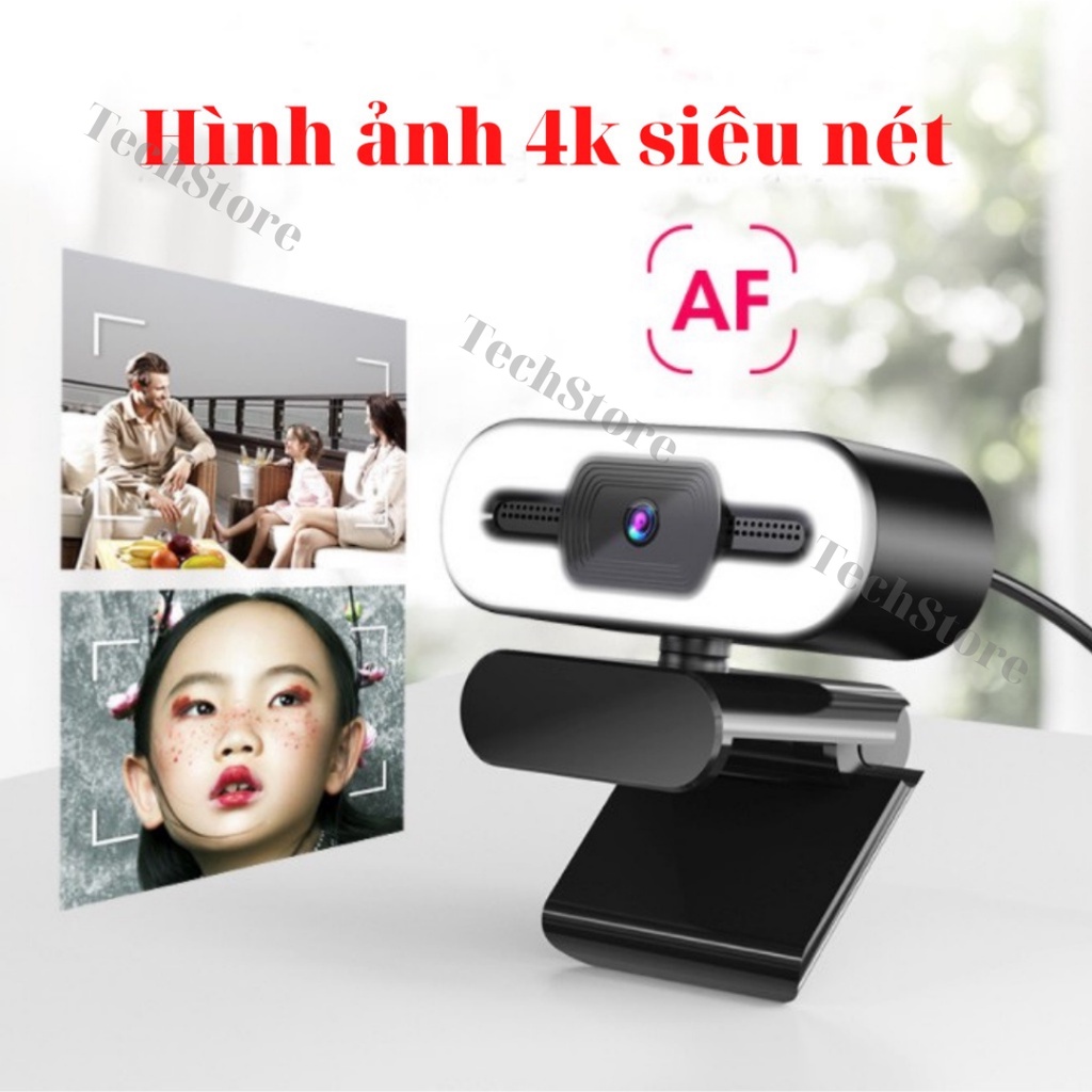 Webcam máy tính 4K -  3840 x 2160p và Full HD - 1920 x 1080p - Thu hình cho máy tính, pc, TV, để bàn