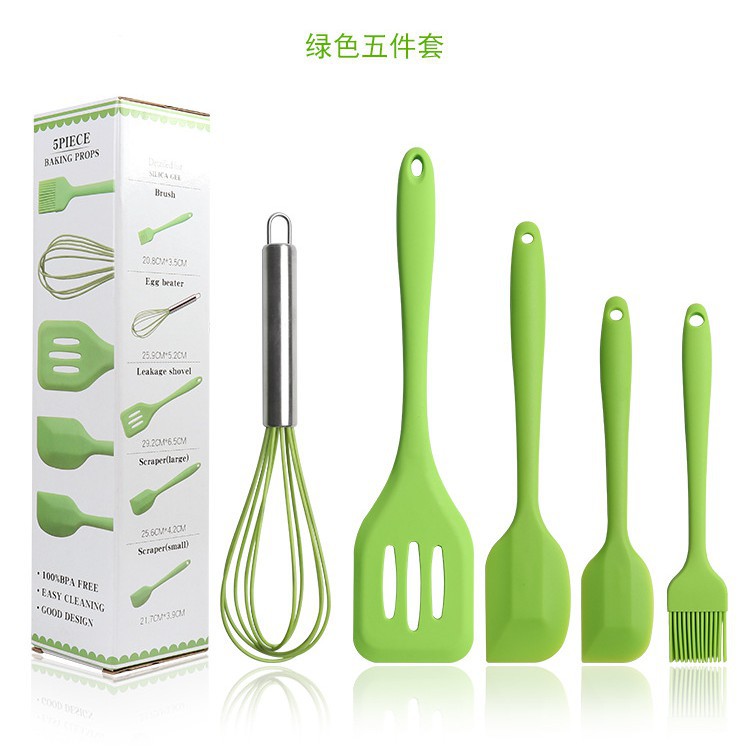 Bộ dụng cụ làm bánh silicone chịu nhiệt, dụng cụ làm bánh 5 món đa năng 12PM Shop