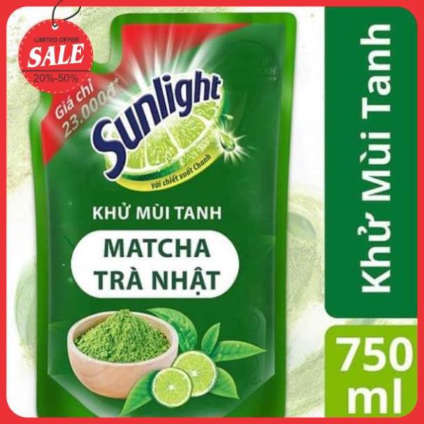 Nước rửa chén Sunlight trà xanh 750g ( dạng túi )