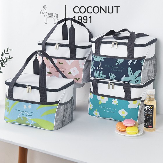 Túi đựng hộp cơm, thức ăn giữ nhiệt cao cấp vải Canvas, chống thấm nước, chống thấm dầu, dung tích lớn