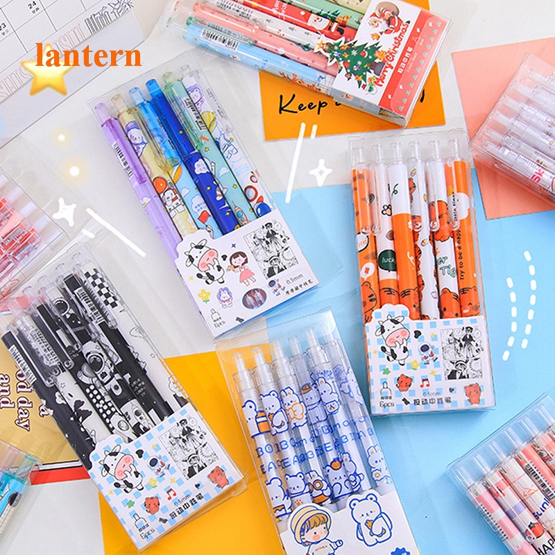 Set 6 Bút Mực 0.5mm Hình Lồng Đèn Hoạt Hình Anime Đáng Yêu
