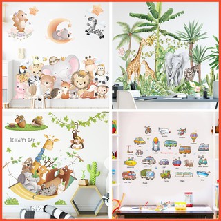 Decal dán tường phòng ngủ cho bé - Tranh dán tường các loại động vật ,hình hoa lá cho bé trai và bé gái vô cùng đáng yêu