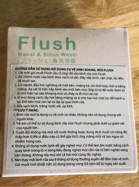 Muối rửa mũi FLUSH ( hộp 30 gói )