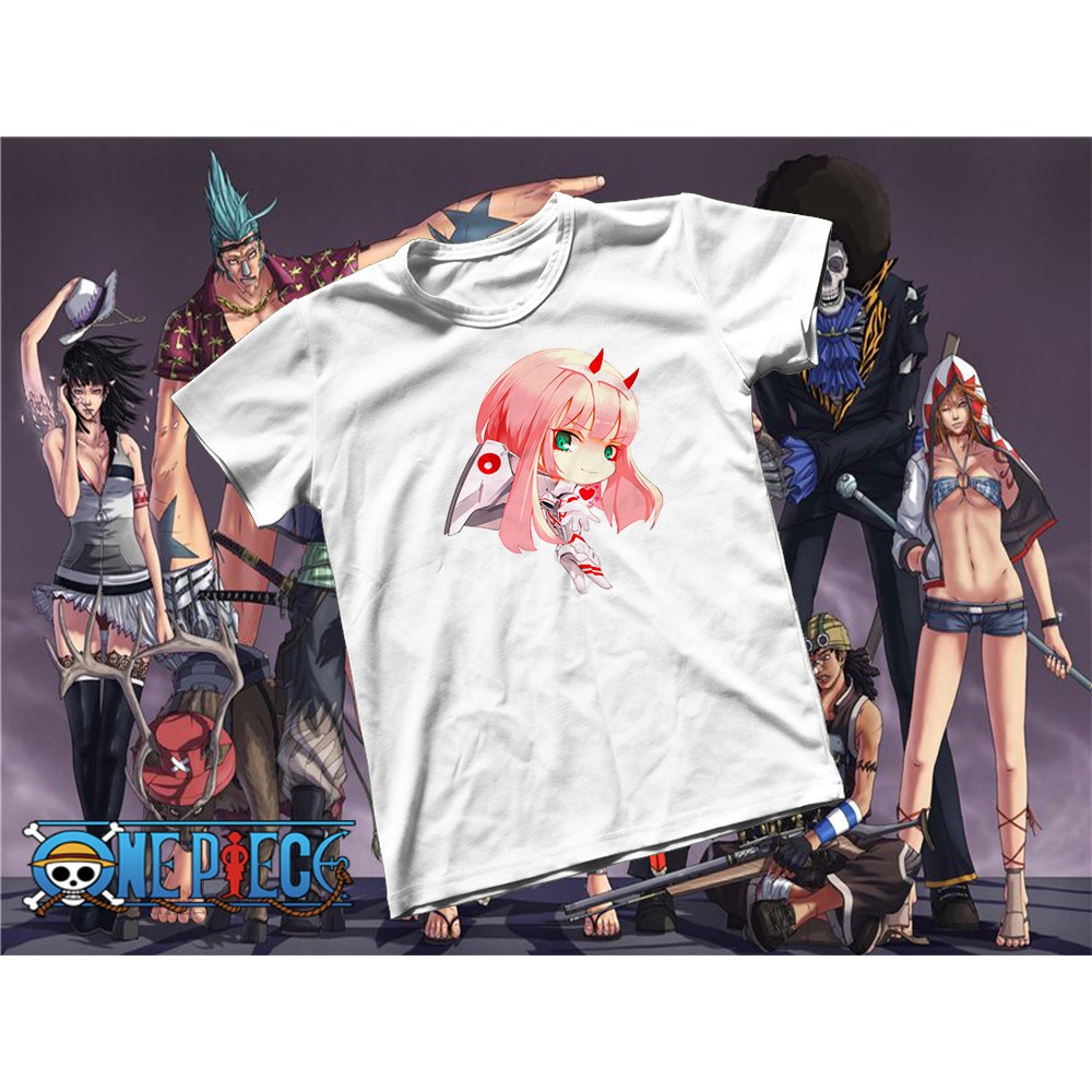 Áo thun Cotton Unisex - Nhân vật Zero Two - Chibi - Zero Two áo giáp tên lửa