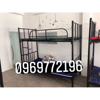 Giường sắt tầng trụ vuông ngang 1mx2m - hình chụp thật
