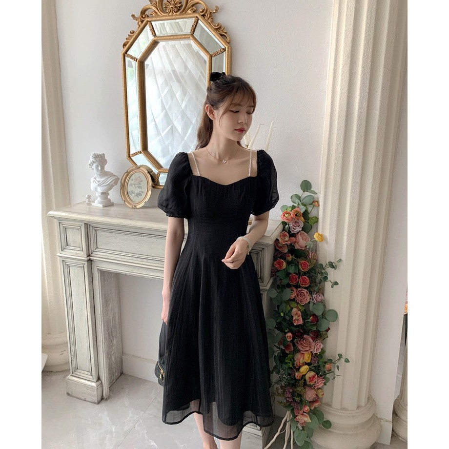 [HÀNG QCCC] - Váy voan ulzzang tiểu thư quai ngọc vintage - M27 - jannahouse