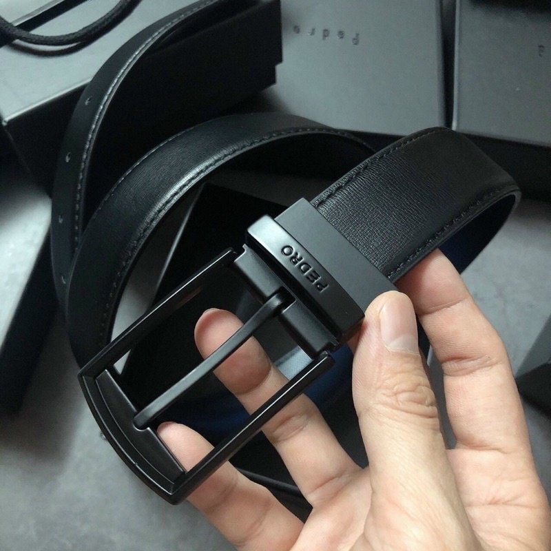 Nịt Nam pedr  Đầu Kim -full đen kèm thanh đục lỗ