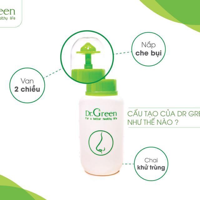 Bình rửa mũi+10 gói muối biển DR.Green an toàn cho người sử dụng | BigBuy360 - bigbuy360.vn