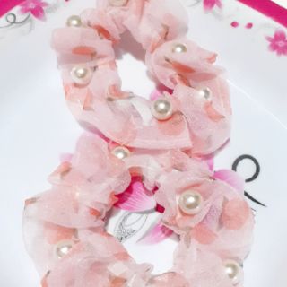 Dây cột tóc Scrunchies quả cam đính hạt