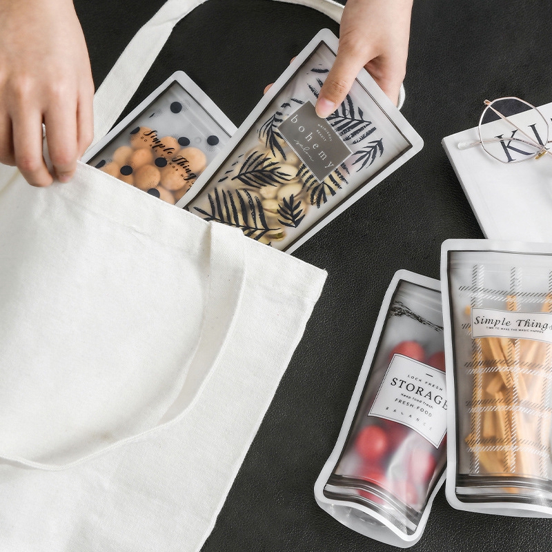 4Pcs Reusable  Food Preservative Zipper Bag / Snacks Mason Jar Bottles Bags / Fresh Food Storage Bag