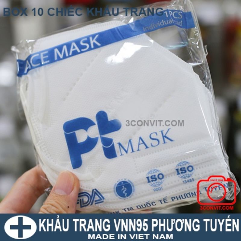 Thùng 500 chiêc 50 hộp khẩu trang VNN95 PT Mask 4 lớp