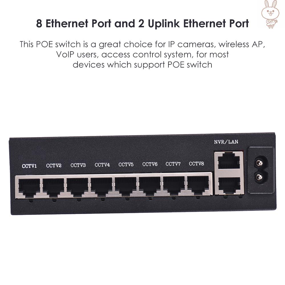 Bộ Chuyển Đổi Nguồn Ethernet Vn Nf1008 Poe 8 1.6gbps Ieee 802.3at 10 / 100mbps