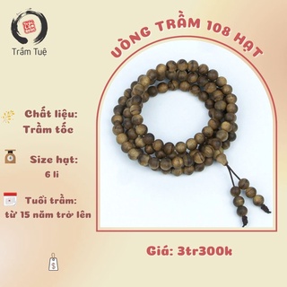 Vòng tay trầm hương chuỗi tràng hạt 108 ⭐️ loại 6 mm ⭐️ trầm tốc việt - 100% trầm hương tự nhiên