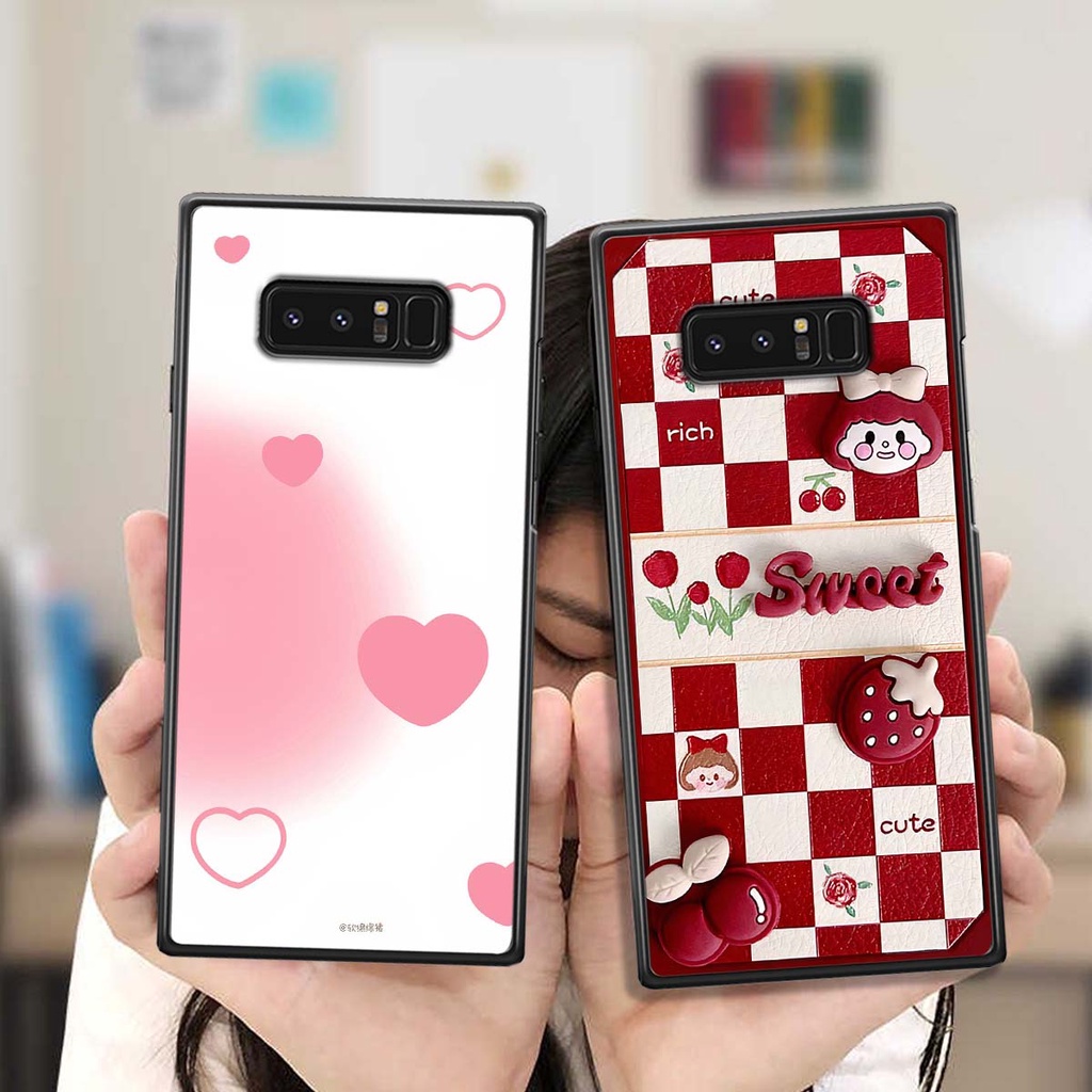 Ốp Samsung Note 8 in hình trái tim, caro kẹo ngọt đầy cá tính siêu đẹp siêu chất