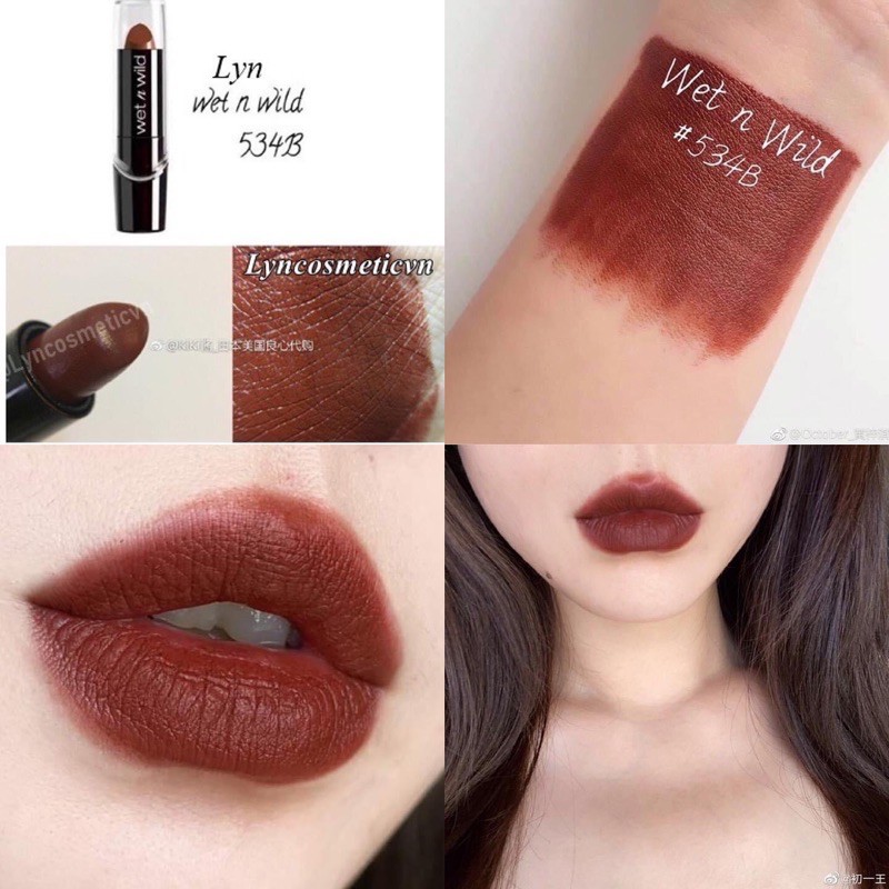 Son wet n Wild Silk Finish Lipstick màu Mink Brown 534B