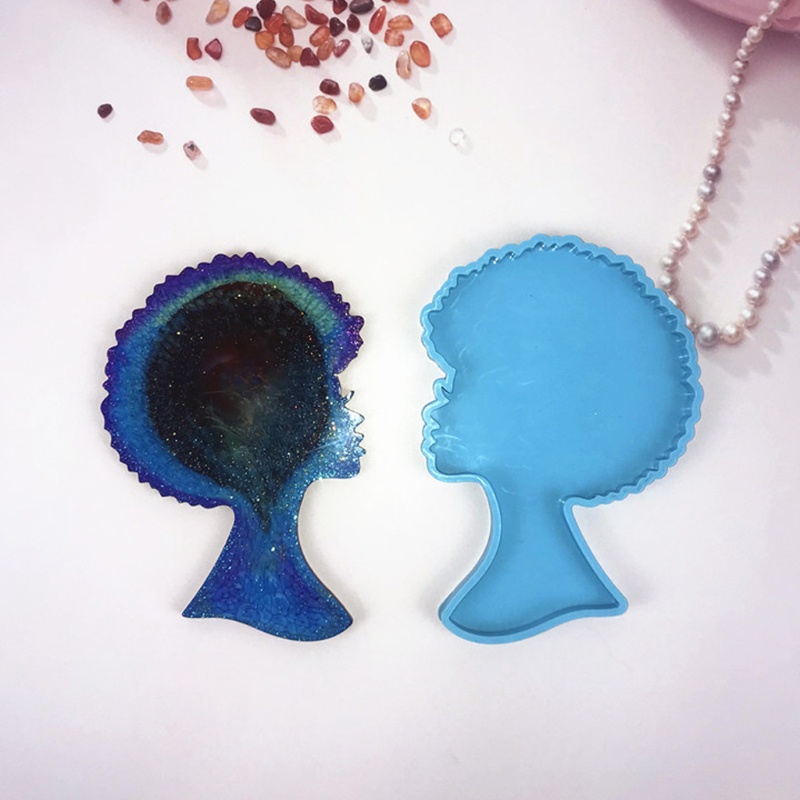 Khuôn Silicone Làm Móc Khóa Hình Đầu Cô Gái