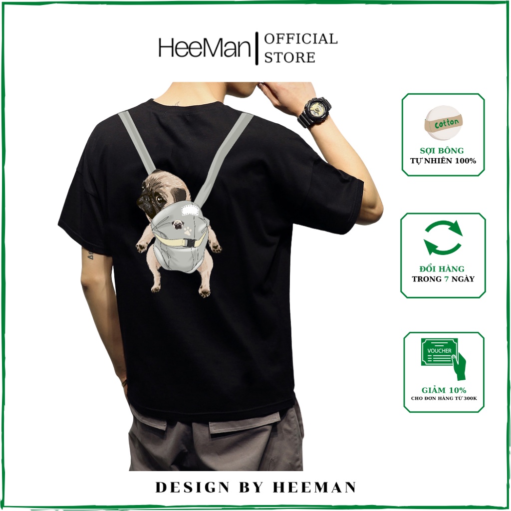 Áo thun cặp nam nữ, unisex bigsize HEEMAN áo phông cotton chất đẹp đủ size AM01