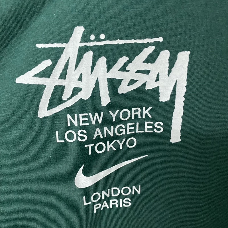 Áo thun STUSSY NIK*E 20FW Logo Tee màu xanh bản cao cấp, Áo tee STUSSY chất liệu vải cotton in chữ form rộng oversize