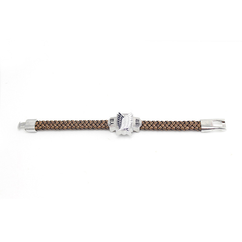 Vòng Tay Dây Bện Mặt Kim Loại Hình attack on Titan