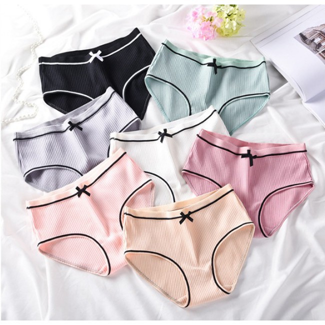 [DEAL GIẤ SỐC] Quần Lót Sợi Tre Viền Đen Phối Nơ | BigBuy360 - bigbuy360.vn