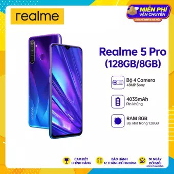 Điện thoại Realme 5 Pro (8GB/128GB) sạc nhanh VOOC - Hàng Chính Hãng