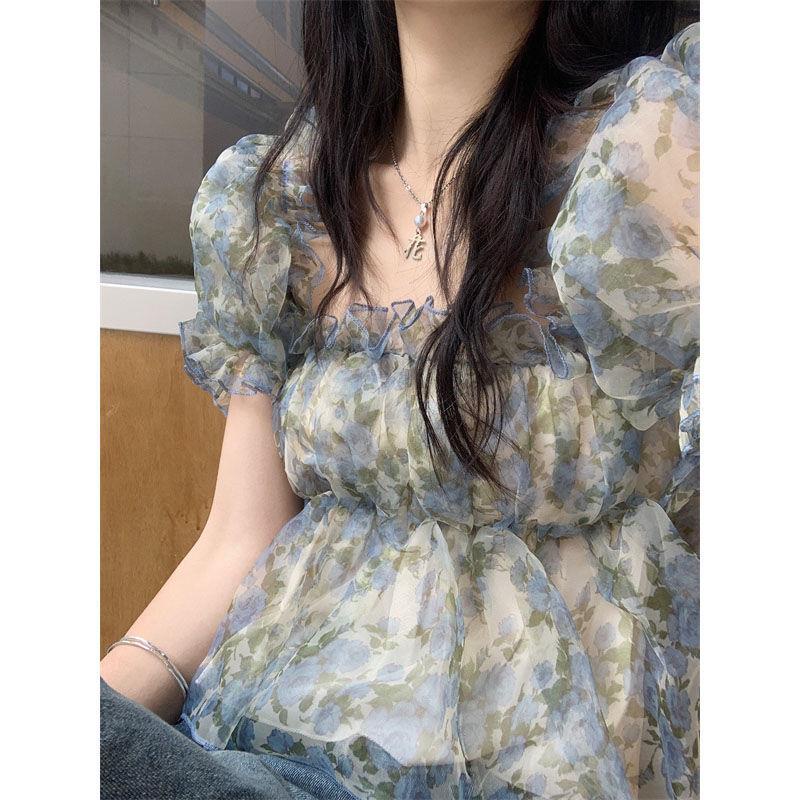 Áo Sơ Mi Chiffon Tay Phồng Hở Vai Thời Trang Mùa Hè Dành Cho Nữ