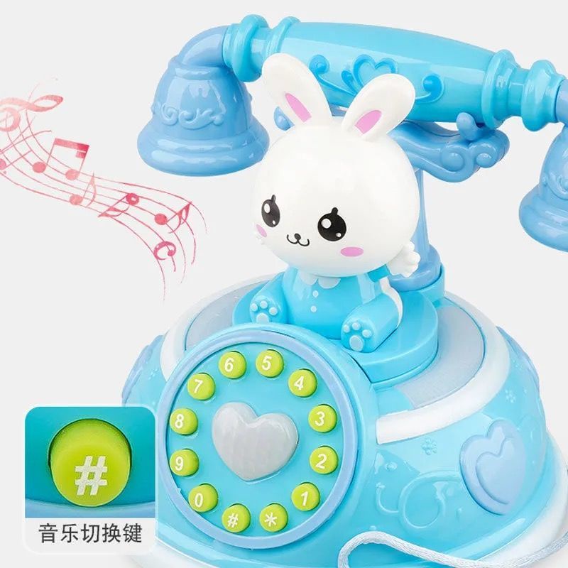 Nhạc thiếu nhi hoạt hình điện thoại cố định, máy kể chuyện phát triển trí tuệ giáo dục sớm, điện thoại mô phỏng điện thoại di động, đồ chơi âm nhạc cho bé trai và bé gái, quà tặng sinh nhật cho bé trai và bé gái