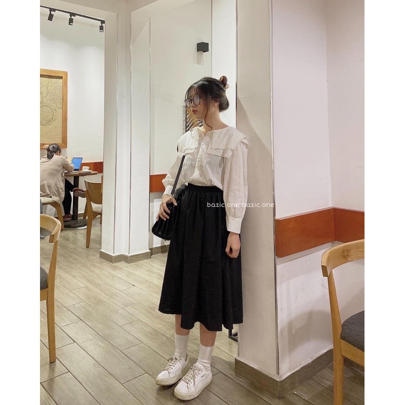 Áo babydoll 2 bèo cổ mới