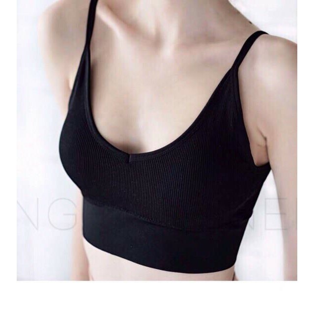 Áo bra nữ - áo bra len gân tăm chất đẹp 2 dây hở lưng siêu hot