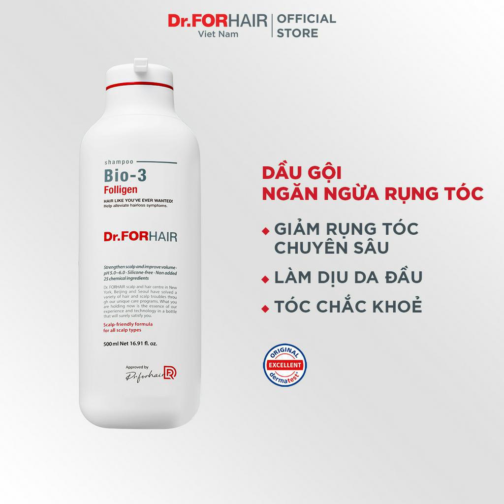 Dầu gội ngăn ngừa rụng tóc chuyên sâu Dr.FORHAIR Folligen BIO-3 Shampoo 500ml