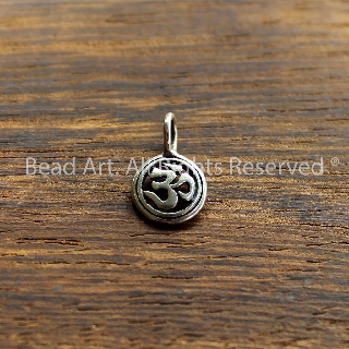 Phụ kiện trang sức, charm phối vòng tay, bạc 925, charm treo chữ om, phối vòng tay phong thuỷ, chuỗi hạt s45 - bead art