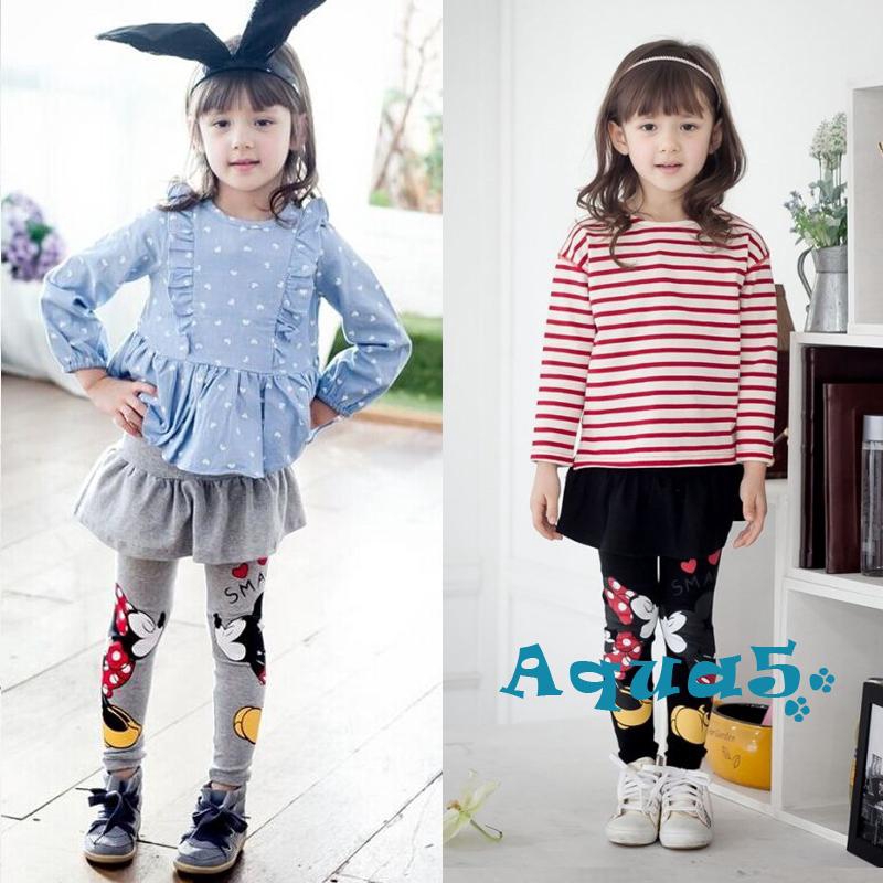 Quần Legging In Hình Chuột Mickey Cho Bé Gái