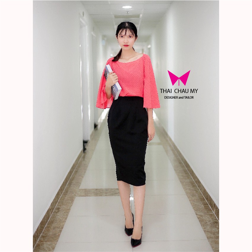 VÁY BÚT CHÌ ĐEN DÀI QUA GỐI váy áo công sở dạo phố đầm dự tiệc thời trang thiết kế Thái Châu Mỹ MYTH | BigBuy360 - bigbuy360.vn