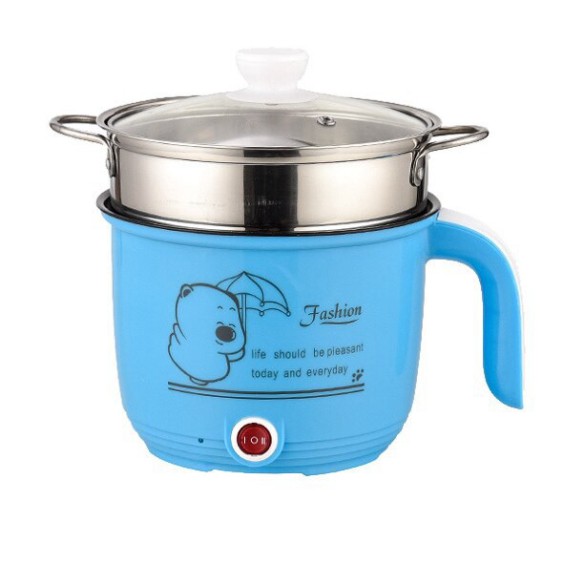 Ca Nấu Mì Đa Năng Có Tay Cầm 1,8L - Nồi Lẩu Mini Kèm Giá Hấp Inox, Ca Mỳ Đa Năng | KyuBi Shop