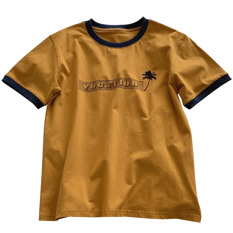 NRVP Áo thun nữ tay ngắn in hình phong cách Hàn Quốc thời trang mùa hè 2022