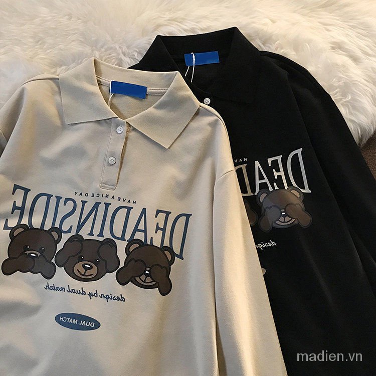 Áo Sweater Dáng Rộng Cổ Polo Có Size Lớn 200 Thời Trang Xuân Thu Dành Cho Nữ | BigBuy360 - bigbuy360.vn
