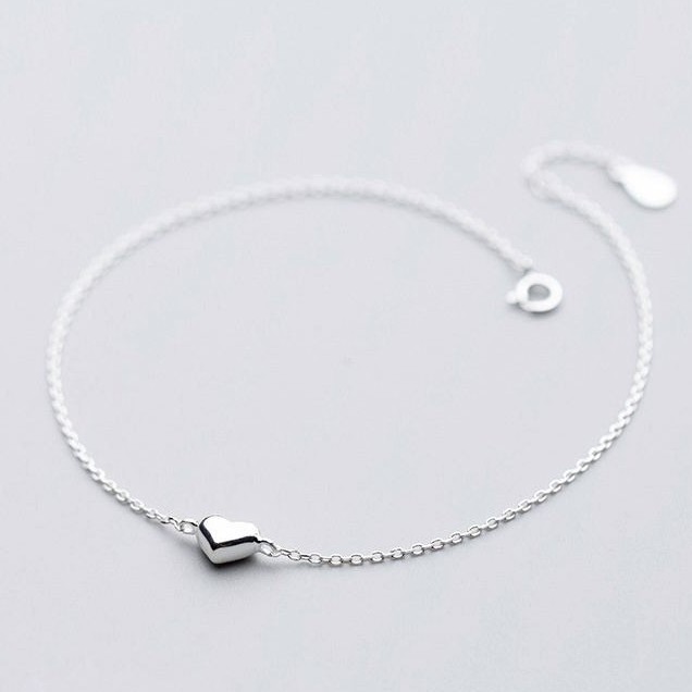 Lắc chân bạc 925 xích mặt trái tim đặc xinh xắn dễ thương Dế Bạc LC4240 | BigBuy360 - bigbuy360.vn