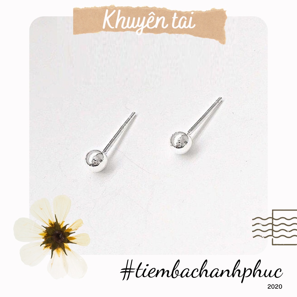 Khuyên Tai Bạc Ta, Khuyên Tai Nữ Chất Liệu Bạc Xinh Xắn Không Xỉn Màu, Bông Tai Bạc - Mã TSJB03