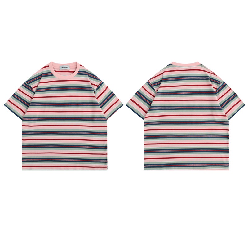 Áo Thun Cotton Oversize Kẻ Sọc Thời Trang Nhật Bản Dành Cho Nam Và Nữ 2022