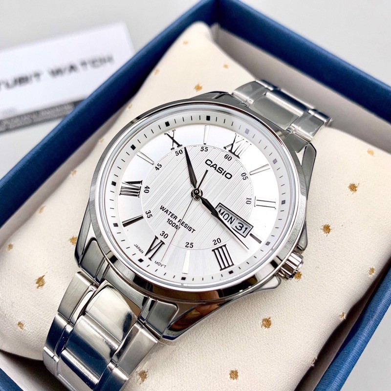 Đồng hồ nam dây kim loại Casio chính hãng Anh Khuê MTP-1384D-7AVDF