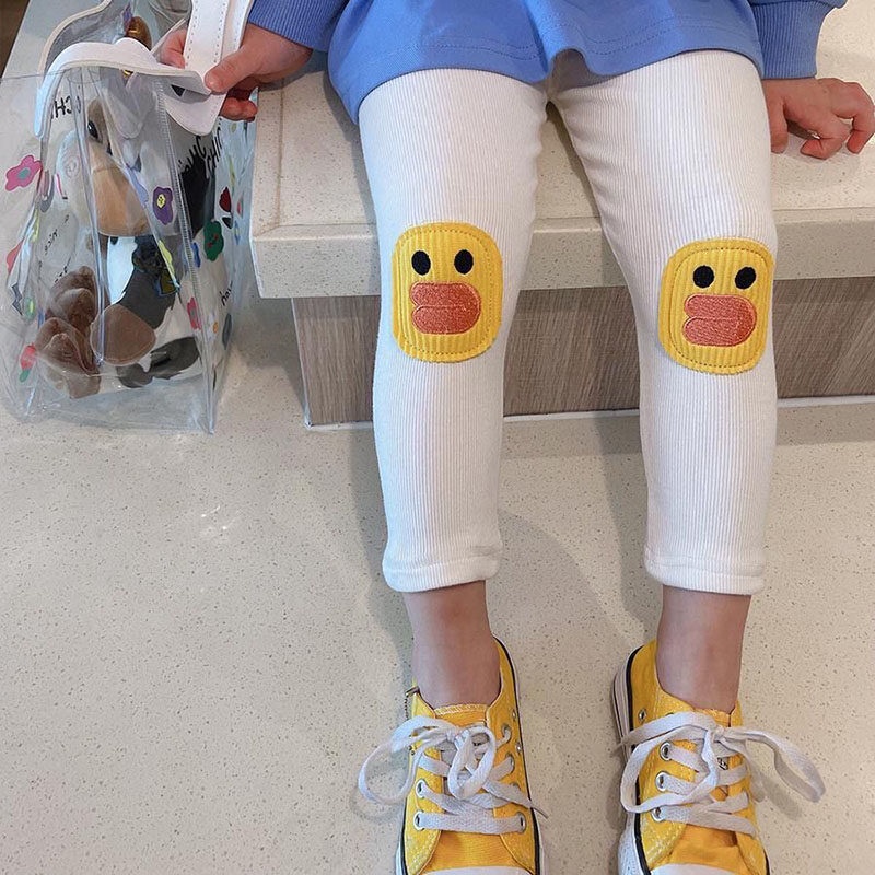 Quần Legging Chất Liệu Cotton Họa Tiết Hoạt Hình Thời Trang Xuân Thu Cho Bé Gái 2-5 Tuổi